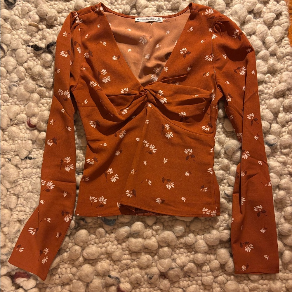 Abercrombie & Fitch Floral Long Sleeve Top, XS